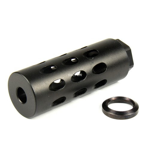 Black aluminum muzzle brake - black,