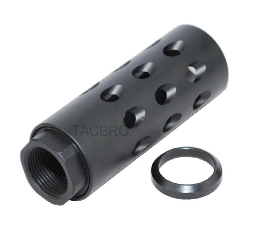 Black aluminum muzzle brake - black,